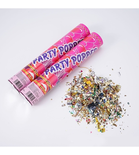 Tun Confetti, Flippy, Model Mix din Folie, 40 cm, Ambalaj din Carton, Eliberare prin Rasucire, Multicolor