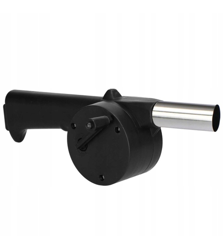 Suflanta manuala pentru aprins gratar, foc sau semineu, cu manivela, 25 cm, negru