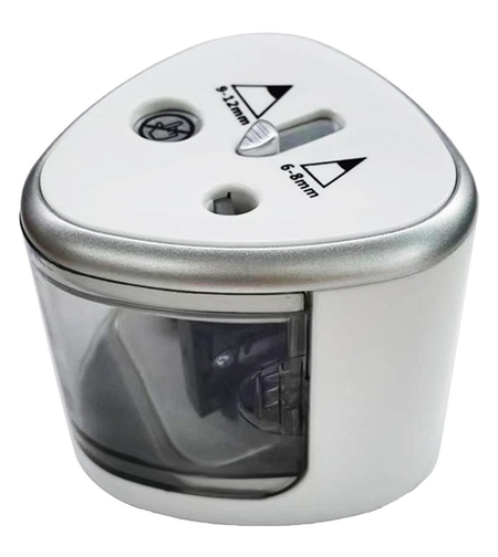 Ascutitoare Electrica cu 2 Gauri, Flippy, Gri, Baterii 4 x AA (neincluse), 7.5 x 7.5 x 7.5 cm, Gri