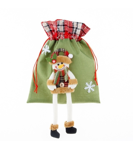 Sac cadouri Flippy, tematica Om de Zapada, Material Textil, 30x25 cm, cu Siret, Verde