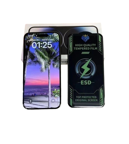 Folie de Protectie, Vafy, pentru Apple iPhone 15, Tempered Glass ESD, Electroplate, Regenerabila, Full Cover, Margini Negre, Transparent