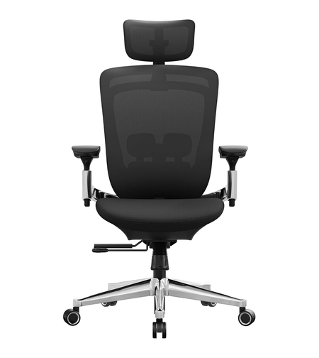 SONGMICS Scaun de birou ergonomic reglabil cu tetiera si suport lombar, inclinare 135°, maxim 150 kg, 70x70x125 cm, negru