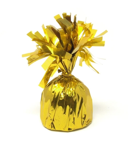 Greutate pentru Baloane cu Heliu, Flippy, din Folie cu Franjuri, 170g, 13 x 5 x 3 cm, Auriu