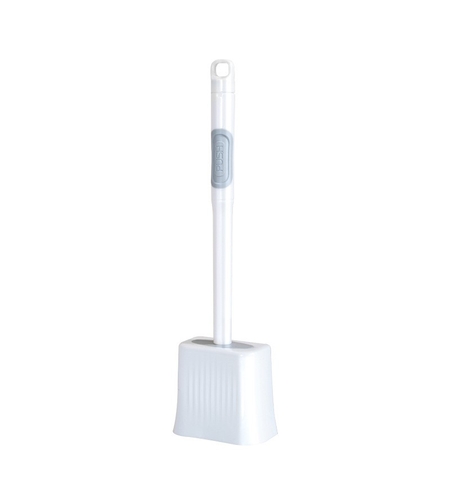 Perie de Toaleta, Flippy, cu Recipient pentru Lichid, perie din TPR, Montare fara Perfoare, 12 x 6.5 x 40 cm, Alb