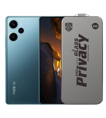 Folie de Protectie pentru Xiaomi Poco F5, Vafy, Sticla Securizata ESD Antistatica, Super-X Privacy OG, Margini Negre, 0.30 mm, Transparent Inchis
