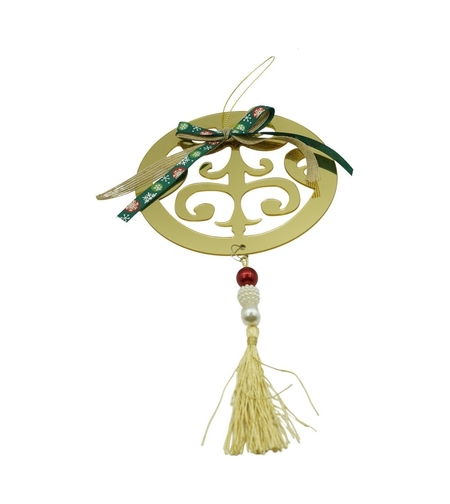 Ornament brad, Flippy, Rotund, Auriu, Lucios, 15*26CM, Acril, Interior/ Exterior