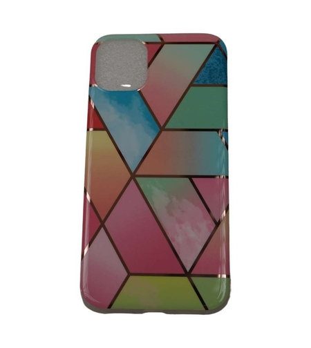 Husa protectie pentru Samsung A51 Soft IMD TPU Marble Geometric Roz