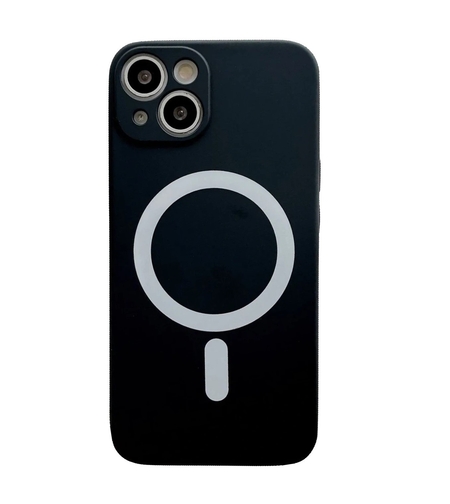 Husa MagSafe pentru Apple iPhone 14 Pro, Silicon, Protectie pentru camera, Magnetica, Incarcare Wireless, Vafy, Negru