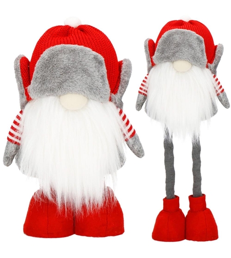 Figurina Craciun, Spiridus, picioare telescopice, inaltime extensibila 32-50cm