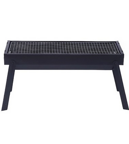 Gratar Portabil, Flippy, Confectionat din Metal, pentru Picnic, Gradina, Terasa, Camping, Dimensiuni Reduse, 60x22x23 cm, Negru