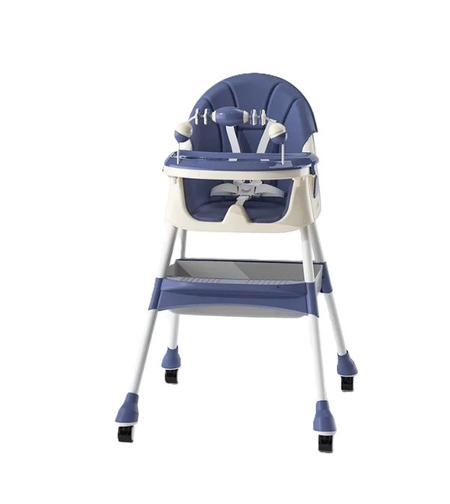 Scaun de Masa 2in1, Flippy, pentru Copii de la 6 luni - 5 Ani, Inaltime Reglabila, Centura in 5 Puncte, Tava de Masa, Roti cu Frana, Cos Depozitare, Jucarie Inclusa, 94 x 78 x 60 cm, Albastru/Alb