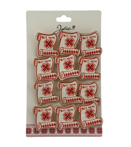 Set 12 Brose Martisor Primavara, Jolie, Model Papirus, cu Mesaj Mult Noroc