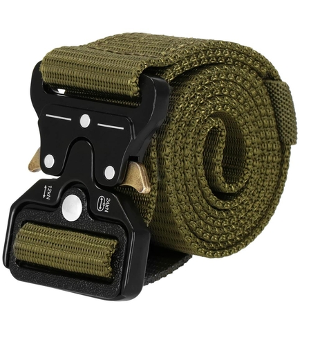 Curea centura Tactical Combat pentru barbati 3.5 x 125 cm, rezistent, verde