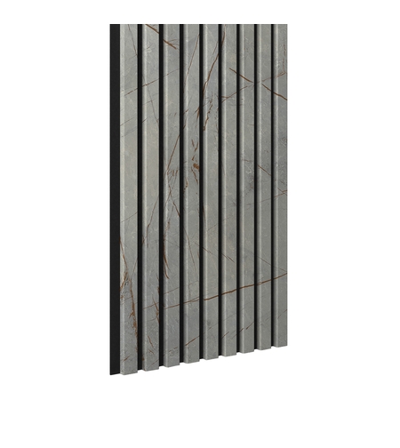 Riflaj MDF decorativ LDA PREMIUM de tip Panou Acustic, Marmura cu insertii aurii, 260x40 cm