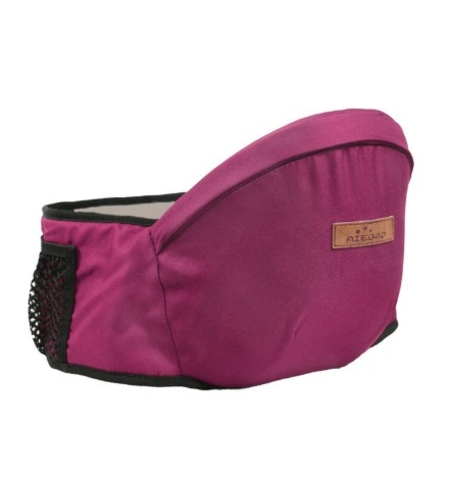 Port-Bebe Ergonomic Ajustabil cu Scaun, 3 Pozitii, Bumbac Respirabil, pentru Copii 0-3 Ani, 20 kg Maxim, 25 x 22 x 18 cm, Rosu