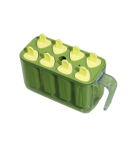 Forme de inghetata, Vafy, 8 Forme din Silicon, Forma pentru Inghetata din si Sucuri Ghetate, 13 x 10 x 6.5 cm, Verde