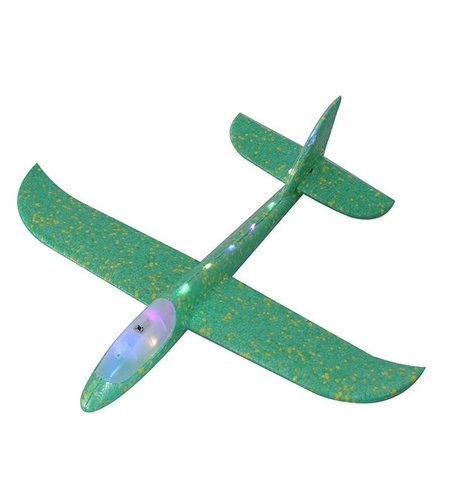 Avion Planor Flippy, cu Lumini pe Toata Lungimea, din Poliester, 48 cm, Verde