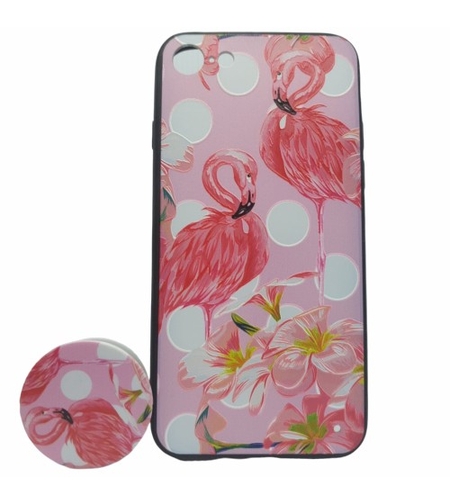 Husa Apple iPhone 6 Plus/6S Plus Multicolor Model Flamingo + Suport inclus