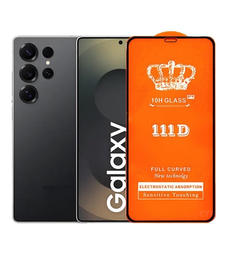 Folie Securizata pentru Samsung Galaxy S25 Ultra, Vafy, Sticla de Protectie Compatibila cu Samsung Galaxy S25 Ultra, Full Cover Series 111D, 10H GLASS, Margini Negre, Transparent