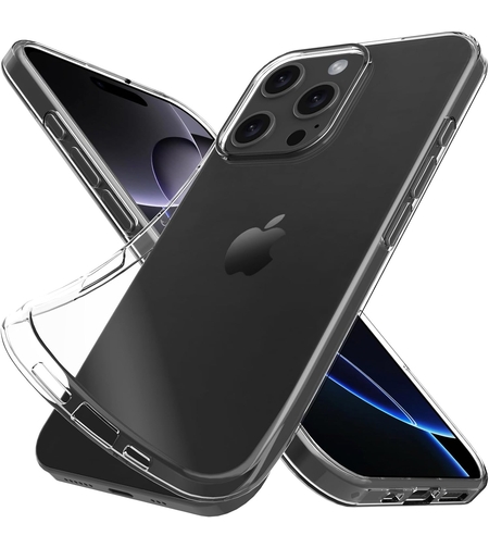 Husa de Protectie din Silicon, pentru Apple iPhone 16 Pro, PC, Antisoc, Rezistenta la Impact, Transparenta