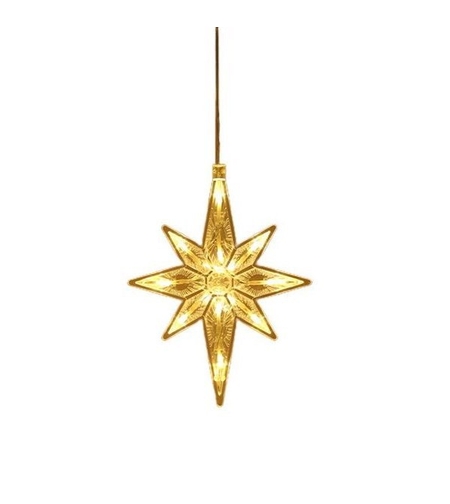 Decoratiune de Craciun Luminoasa in forma de Fulg, cu Ventuza, Alb Cald