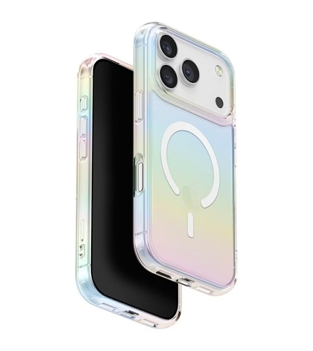 Husa Telefon, Vafy, Compatibila iPhone 17 Pro, Model Cameleon, Magsafe, Schimbare Gradient de Culoare din Unghiuri Diferite, Multicolor