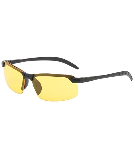 Ochelari pentru Viziune pe Timp de Noapte, Flippy, Polarizati, pentru Condus, Ciclism, cu Lentila Galbena, pentru Protectie, Rama Neagra, Pc, 14 x 3.7 cm, 15.2 g