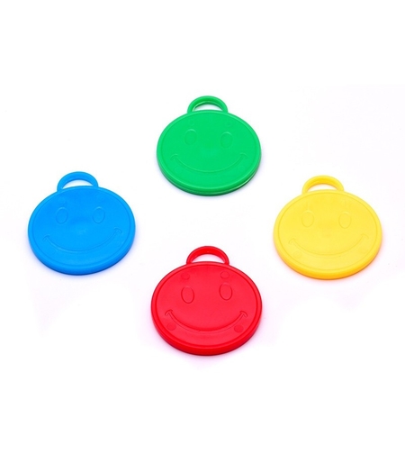 Set 4 Greutati pentru Baloanele cu Heliu, Flippy, 32 grame, 8 grame Fiecare, Plastic, Forma Smiley Face, Multicolor