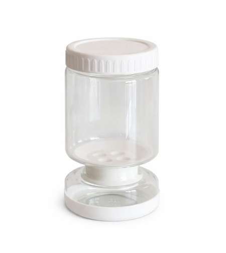 Borcan de Muraturi, Vafy, Borcan cu Separator Divizat de 34oz pentru Lichide, Ermetic, Termorezistent, Tip Clepsidra, 800 ml, 21 x 11 x 11 cm, Alb