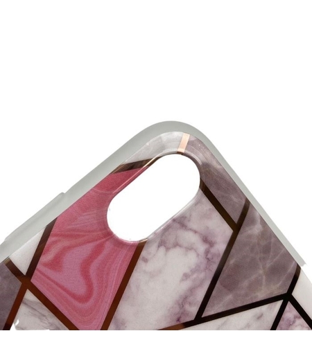 Husa protectie pentru Apple iPhone X/XS Soft IMD TPU Marble Geometric Alb