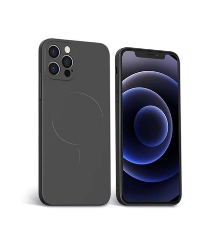 Husa protectie Vafy compatibila cu Apple iPhone 12 Pro Max Mag Safe Silicone Negru