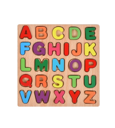 Tabla Montessori, Flippy, din Lemn, Educatie Timpurie Alfabet, 26 Litere Lemn, +18 Luni, 20 x 20 cm, Vopsea pe Baza de Apa, Multicolor