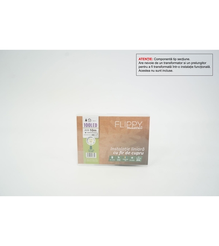 Instalatie de Craciun Tip Liniar, 8 jocuri de lumini, Fir Cupru, 10 m, 100 LED -uri, Alb Cald