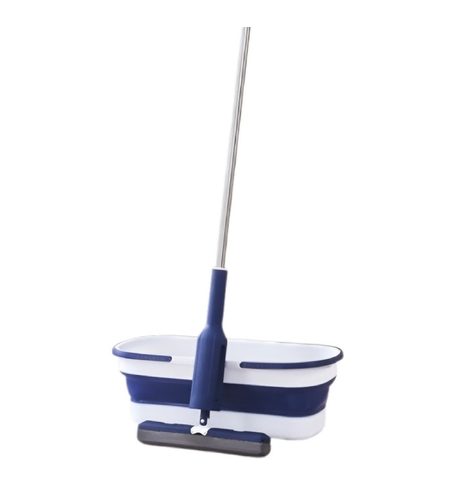 Set Mop Telescopic cu Galeata Pliabila, Flippy, Albastru, 32 cm, Maner Reglabil 140 cm, Sistem de Stoarcere Eficient