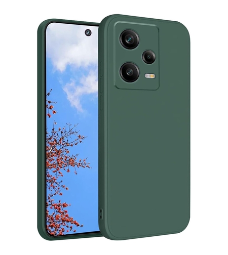 Husa de Protectie, Vafy, pentru Xiaomi Redmi Note 12 Pro 5G, Liquid Silicone, cu Microfibra pe Interior, Protectie Antisoc, Compatibil Incarcare Wireless, Verde