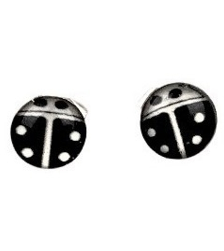 Cercei Din Argint 925, Jolie Silver, Model Buburuză, Placaj Cu Rodiu, 0.38g