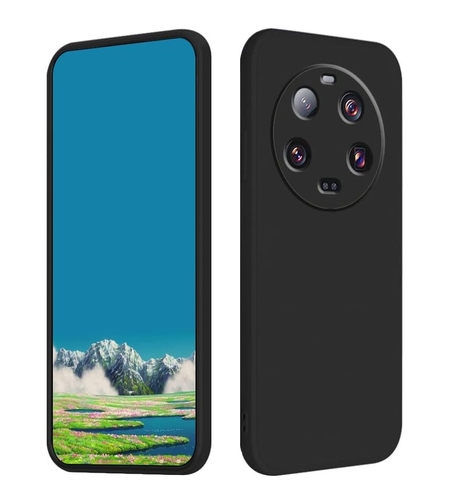 Husa de Protectie, Vafy, pentru Xiaomi 14 Ultra, Liquid Silicone, cu Microfibra pe Interior, Protectie Antisoc, Compatibil Incarcare Wireless, Negru