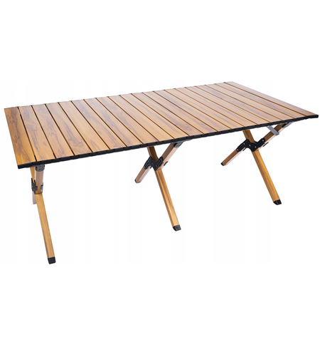 Masa pentru camping cu sistem de pliere rapida, cadru ultra usor din aluminiu, 118x60x45cm, maro
