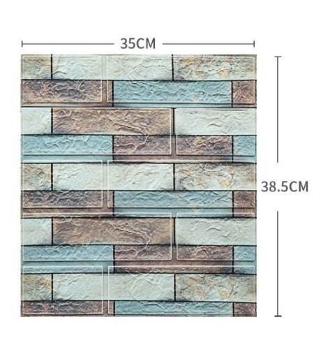 Set 10 Placi Tapet 3D Flippy, 35 x 38 cm, 3 mm, 1.33 mp, Multicolor
