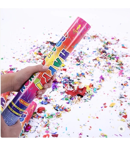 Tub de Confetti, Flippy, Clasic, 50x5 cm, Confetii Asortate din Plastic, Eliberare prin Rasucire, Multicolor