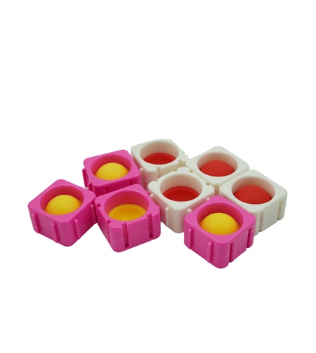 Set 8 blocuri de constructie din silicon, Pop Bubble, Fidget Toy, Puzzle, Multicolor