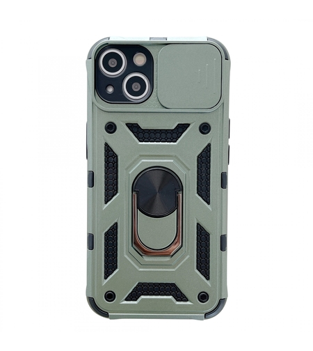 Husa de protectie Vafy compatibila cu Apple iPhone 13 Defender Model 4 cu suport,Verde