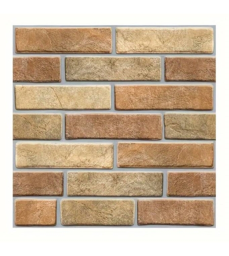 Set 10 x Placi Tapet Autocolant 3D cu Imitatie de Caramida de Piatra, pentru Perete Bucatarie Sufragerie, Usor de Curatat, Rezistent la Apa, Autoadeziv, 30x30 cm, Maro