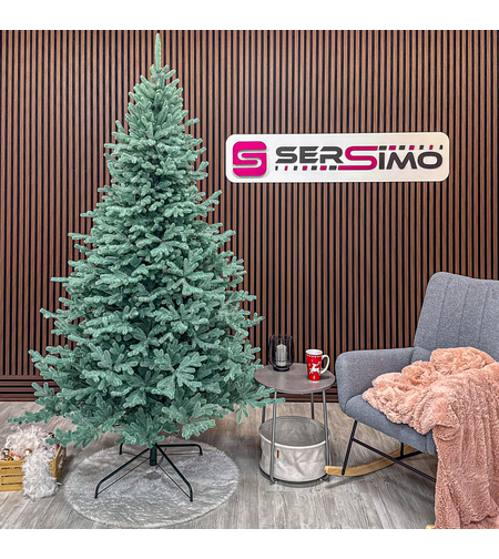 Brad artificial Christmas Deluxe by Sersimo, Viena Select argintiu, integral 3D, 230cm