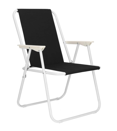 Scaun de plaja Sersimo, pliabil, 100kg, 52x73cm, negru alb