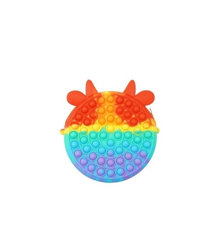 Jucarie antistres din silicon, Pop it Now and Flip It, Flippy, Geanta, Model 4, Multicolor