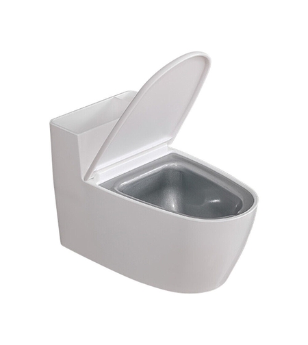 Scrumiera creativa Flippy, Forma de Toaleta, Capac Alb , Material ABS si Otel Inoxidabil, 12.5 x 9.8 x 8.4 cm, Fixare prin Lipire sau De Sine Statator, pentru Baie, Camera, Bucatarie, Balcon, Alb
