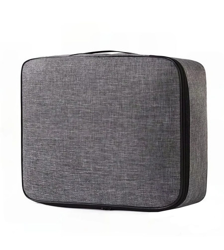 Geanta pentru Depozitare Acte si Documente, Flippy, 1 Compartiment mare cu Curele Interioare, Impermeabila, 37 x 10.5 x 27 cm, Gri