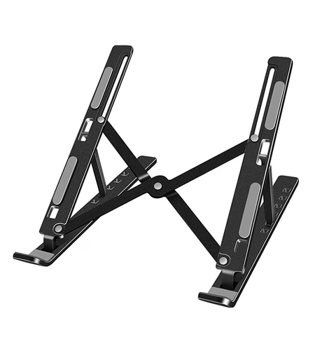 Suport pentru Laptop, Flippy, Suport Portabil Pliabil, Universal Reglabil Suspendat pentru Tableta, din Aliaj si ABS, 100-160 mm, 26 x 19 x 16 cm, Negru