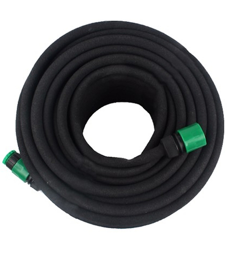 Furtun irigare prin picurare pentru gradina, cauciuc flexibil, 15 m, diametru 12,5 mm, negru